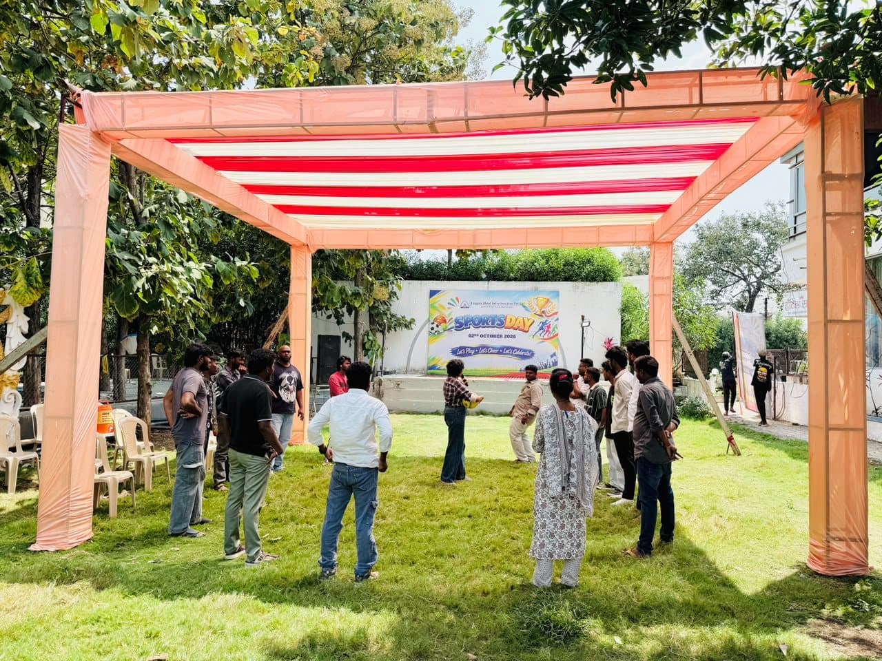 Corporate sports day on the lawns at Sai Samrat